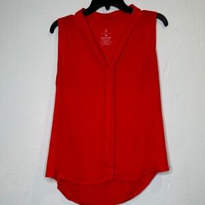 New York & Company Vibrant‎ Red Sleeveless Blouse Size Medium